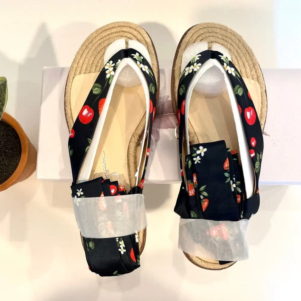 Jessica Simpson Abramo Berry Ribbon Sandal In Navy Size 6 New